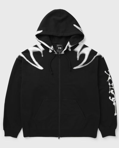 Y-3 CHITO GRAPHIC FRENCH TERRY ZIP HOODIE, black