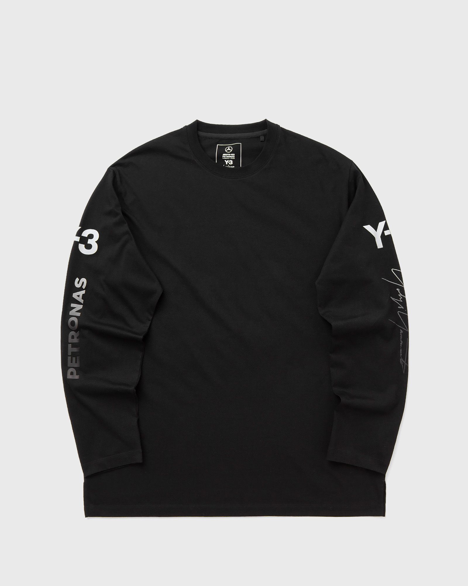Y-3 X Mercedes - AMG PETRONAS FORMULA 1 TEAM CHAOS LOGO LONG SLEEVE TEE, black