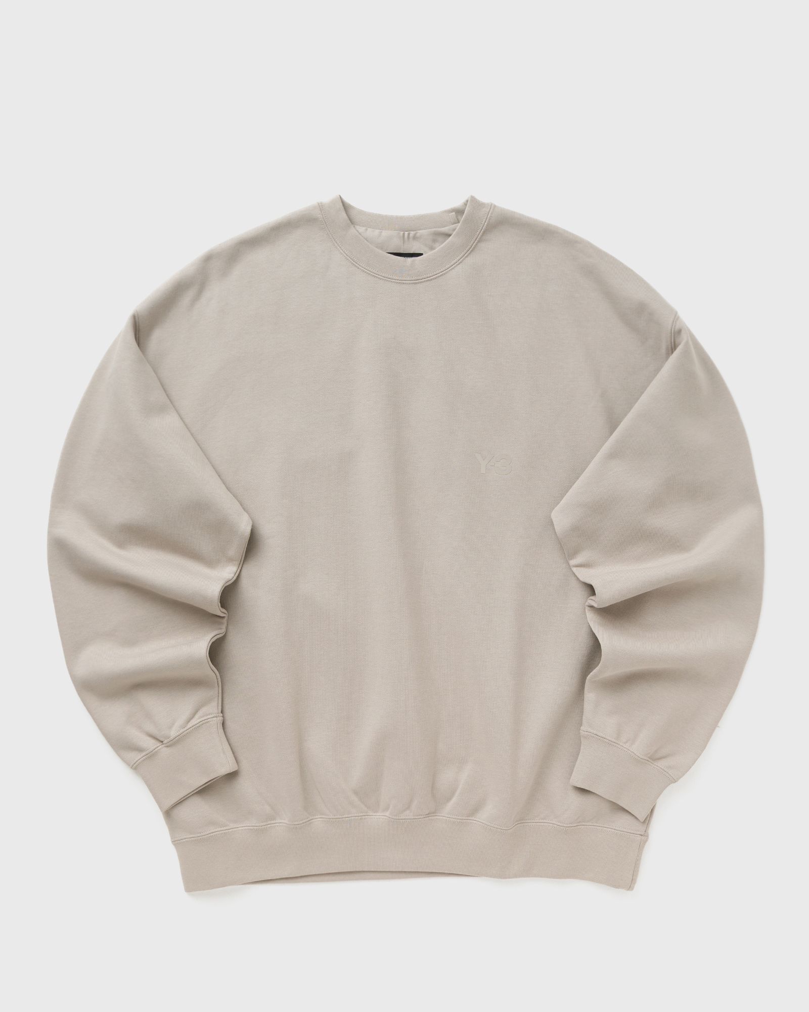 Y-3 BRUSHED TERRY CREW SWEAT, brown