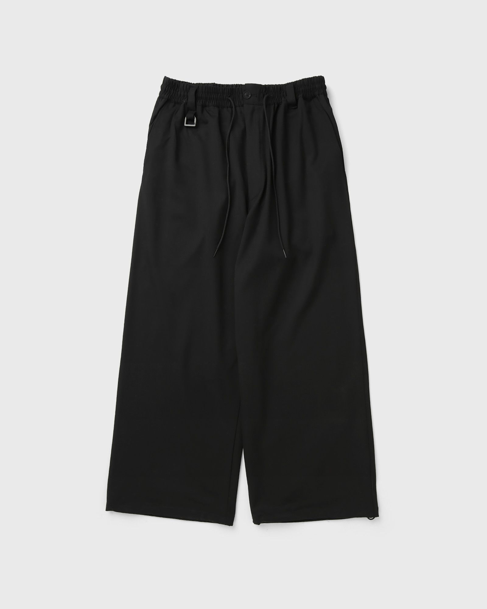 Y-3 WOOL STRAIGHT LEG PANTS, black