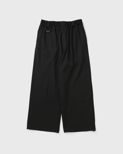 Y-3 WOOL STRAIGHT LEG PANTS, black